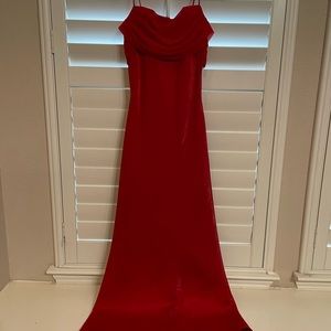 Red, evening gown